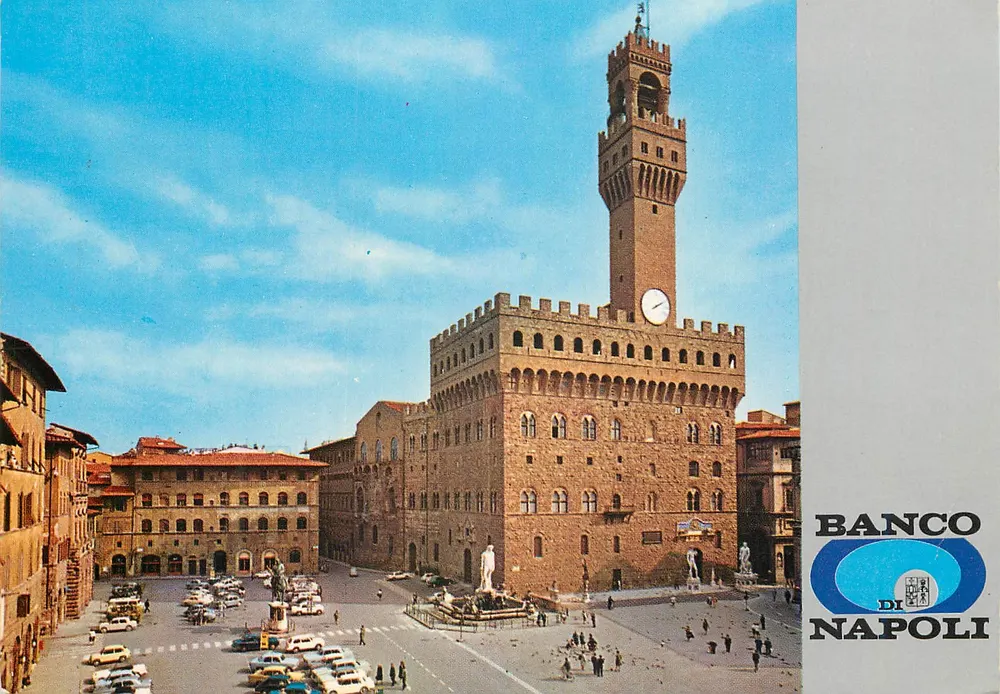Florenz - Piazza Signoria und Palazzo Vecchio — Ausgabe Banco di Napoli - Vorderseite