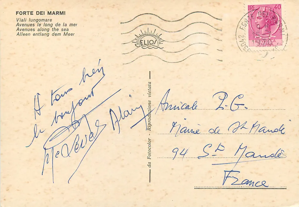 Forte dei Marmi — Viali lungomare — Éditeur ELIO - Verso