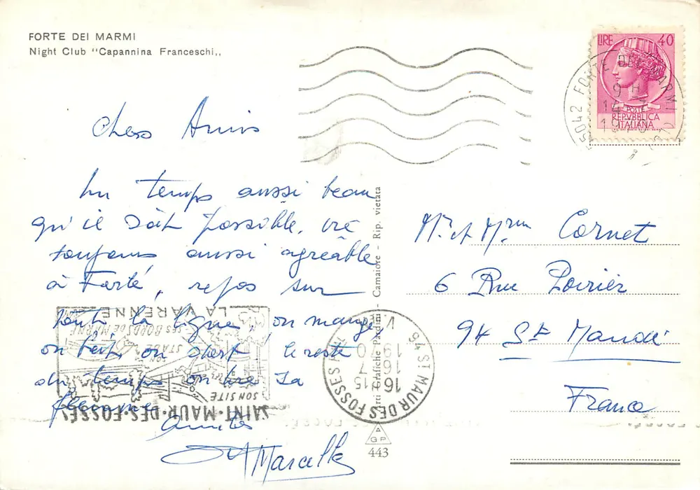 La Capannina di Franceschi — Forte dei Marmi — editor desconhecido - Verso