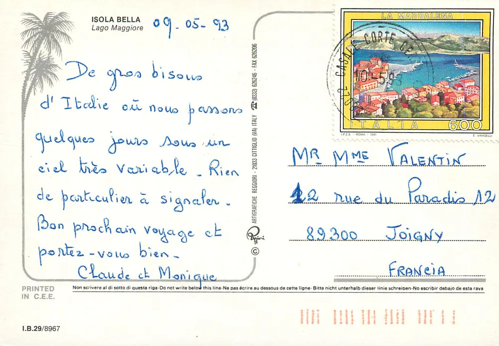 Isola Bella — Lago Maggiore — Artigrafiche Reggiori - Verso