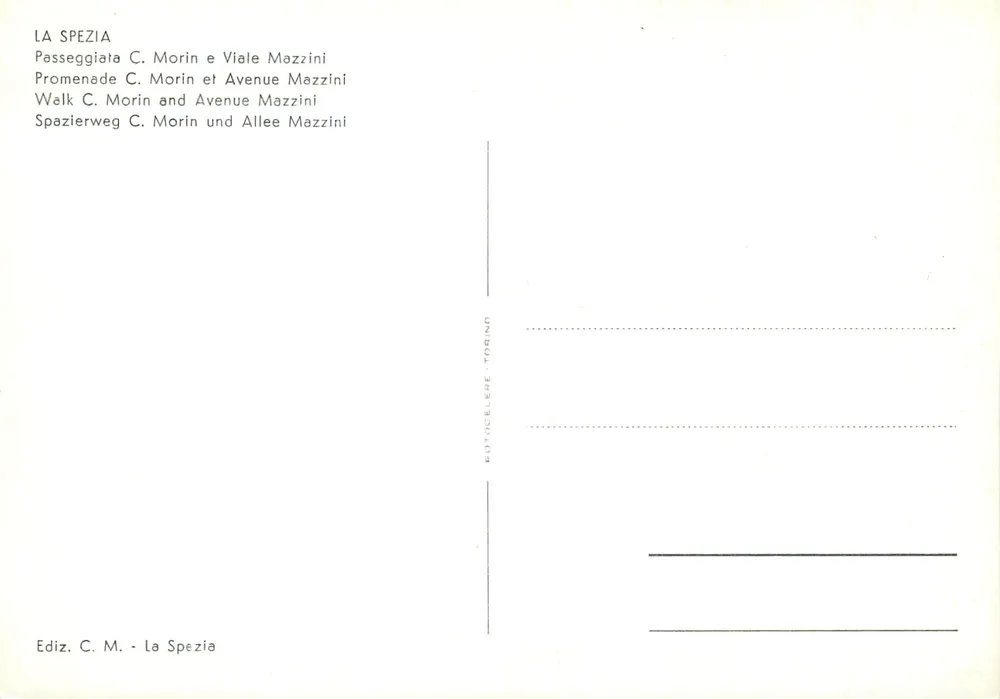 La Spezia — Passeggiata C. Morin und Viale Mazzini — Ed. C. M. - La Spezia - Rückseite