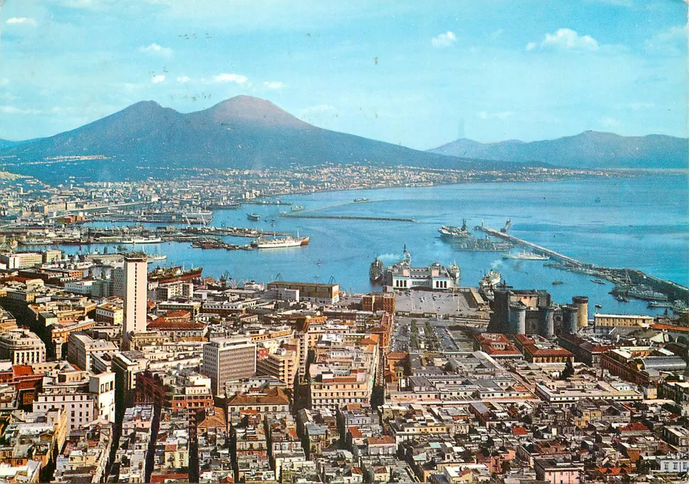 Naples i Wulkan Wезувіusz — panorama — Casa del Giornale, seria 58 - Awers