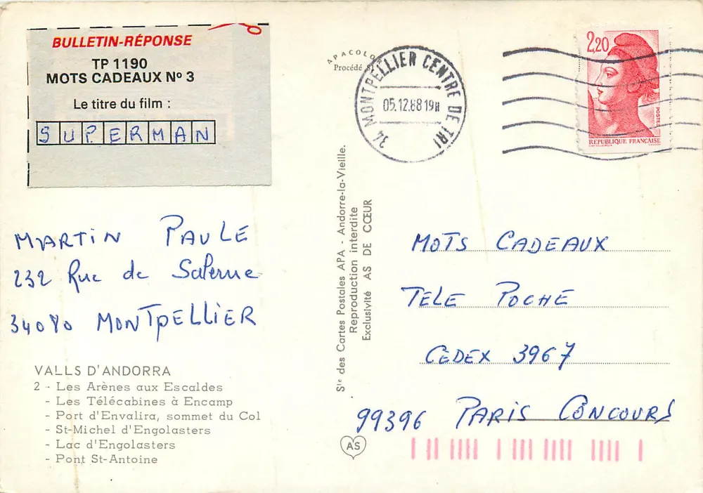 Port d'Envalira — summit of the pass — publisher Andorra - Back
