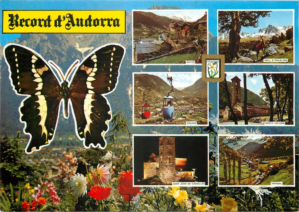 Record van Andorra — Verschillende uitzichten — Postzegels Escudo de Oro - Voorkant