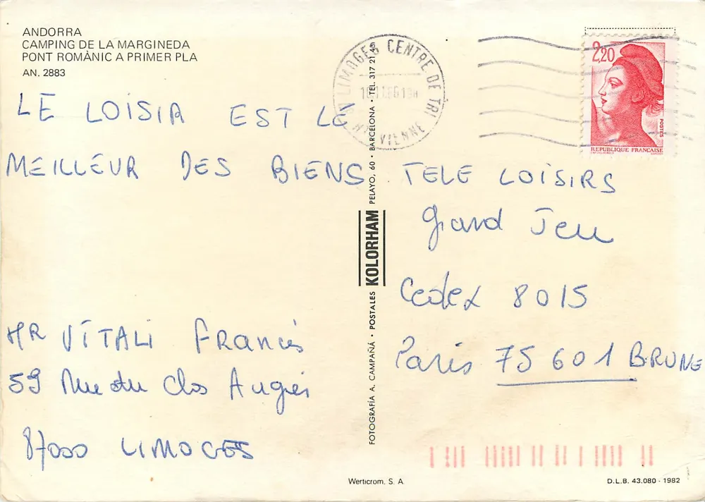 Andorre-la-Vieille — Camping de la Margineda — editor Kolorham - Verso
