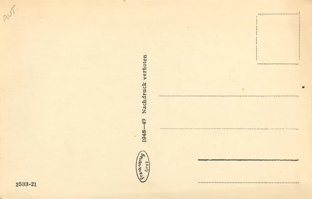 Maria Strassengel perto de Graz — Igreja de Waldfahrtskirche — Frank-Verlag Graz, n° 2533-21 - Verso