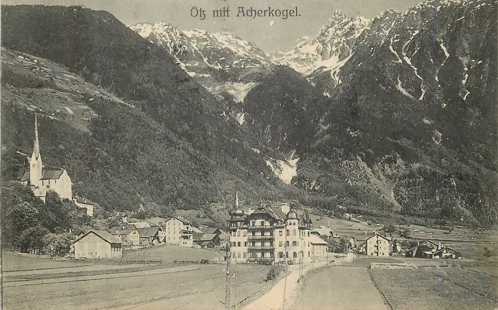 Ög mit Acherkogel — vista de aldeia de montanha — Robert Wagner, No. 124 - Frente