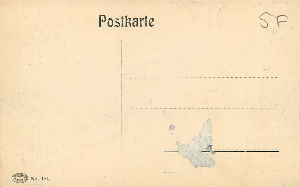 Ög mit Acherkogel — vista de aldeia de montanha — Robert Wagner, No. 124 - Verso