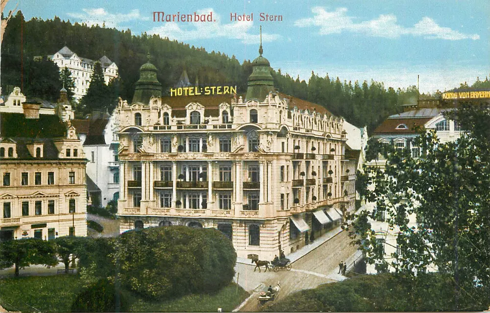 Marienbad. Hotel Stern — vista panorâmica — Hermann Poy, Dresden - Frente