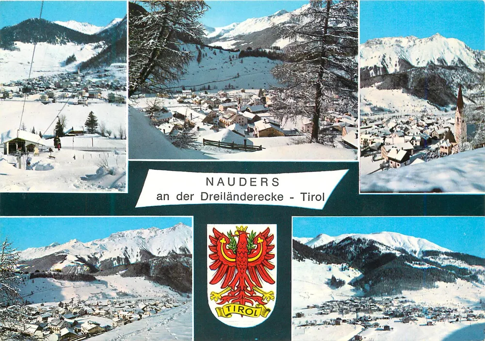 Nauders na Dreiländerecke — Tirol — Silvretta Verlag R. Mathis, n° 877 - Frente
