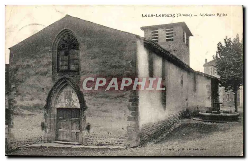 Lens-Lestang (Drôme) — Igreja Antiga — J.-Charrau, fot. em Grand-Serre - Frente