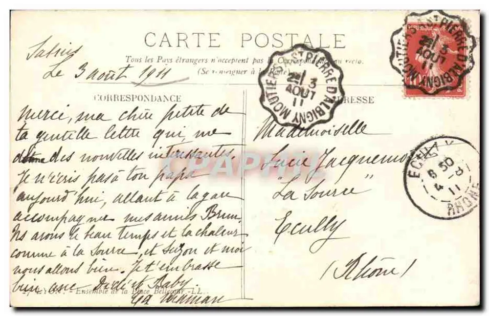 Place Bellecour — Lyon — editor não identificado, n° de série não visível - Verso