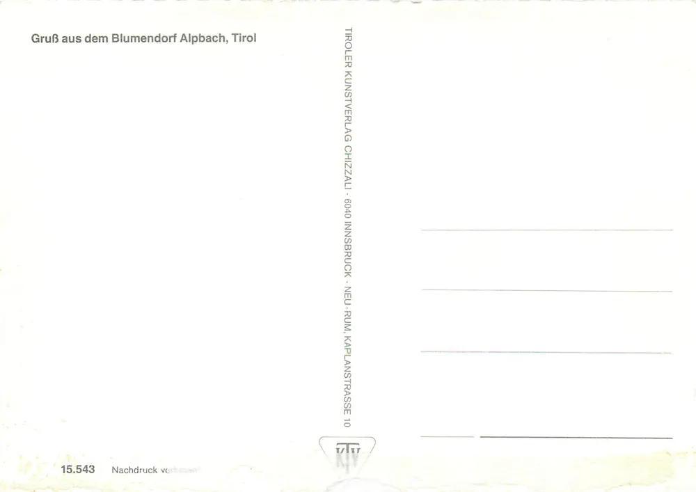 Blumendorf Alpbach — Tirol — Troller Kunstverlag Chizziali - Reverso