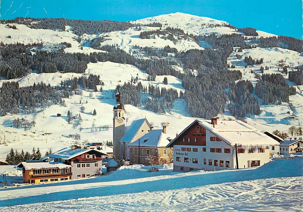 Bruckberg bei Gai — winterliche Ansicht mit Kirche und Chalet — Verlag unbekannt - Vorderseite