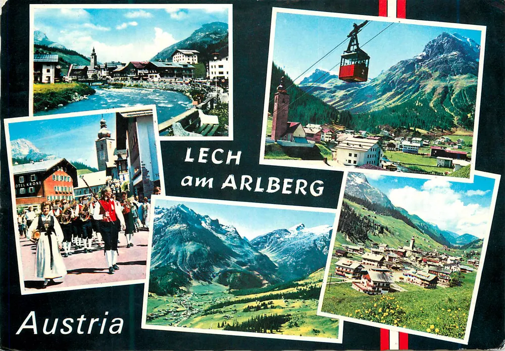 Lech am Arlberg — vista panorâmica e montanhas — editor não visível - Frente