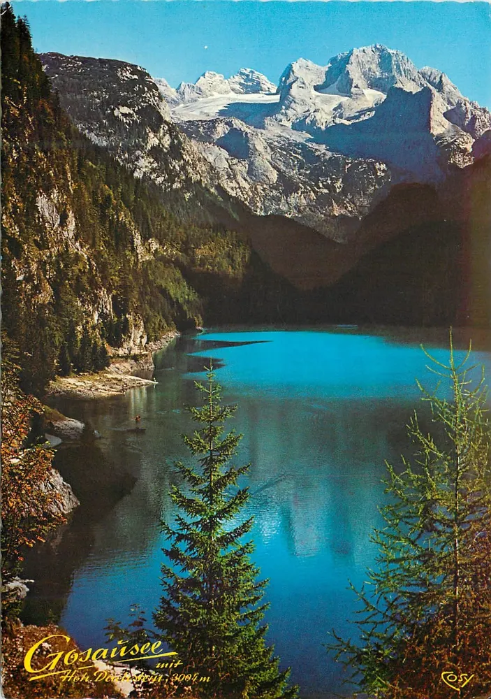 Gosausee mit Hohen Dörfler 3084 m — Gosausee, Österreich — Verlag COSY, Seriennummer nicht sichtbar - Vorderseite