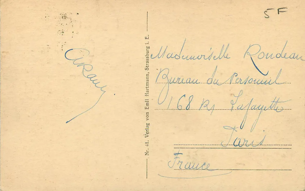 SAARBRÜCKEN — Teil des Winterbergs — Verlag von Emil Hartmann i. E., Nr. 41 - Rückseite
