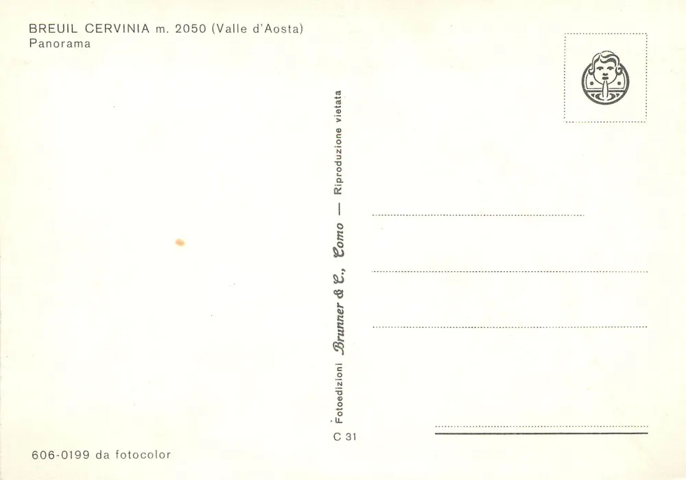 Breuil-Cervinia — panorama — Brunner & C. (C 31) - Verso
