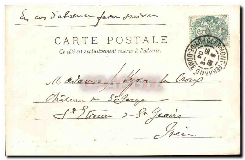 Montferrand - Fontaine du Lion — Puy-de-Dôme — n°144 - Verso