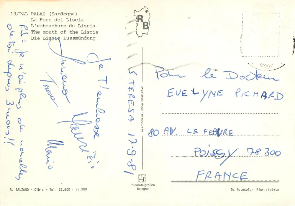 La Foce del Liscia — Emboccatura del Liscia — fotometalgrafica Bologna, n°19/PAL - Verso