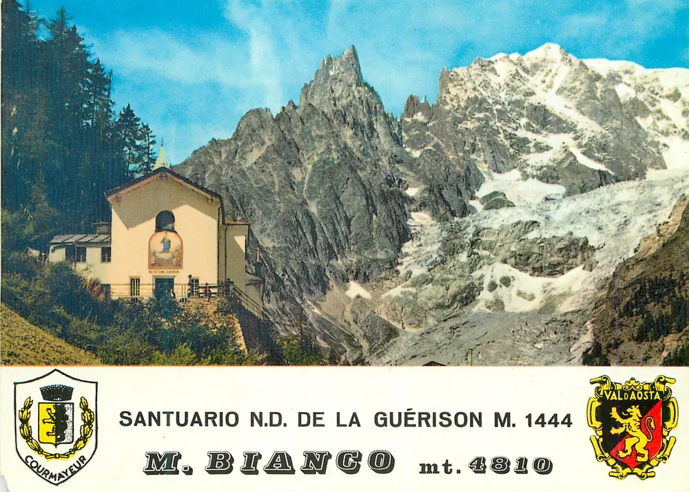 Santuario N.D. de la Guérison — Courmayeur, Val d'Aosta — Ed. Tecnicolor Aosta - Recto