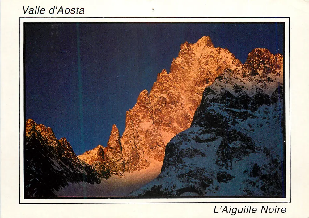 Valle d'Aosta — Schwarze Nadel — Verlag Rivetta Souvenirs, Nr. 0144 - Vorderseite