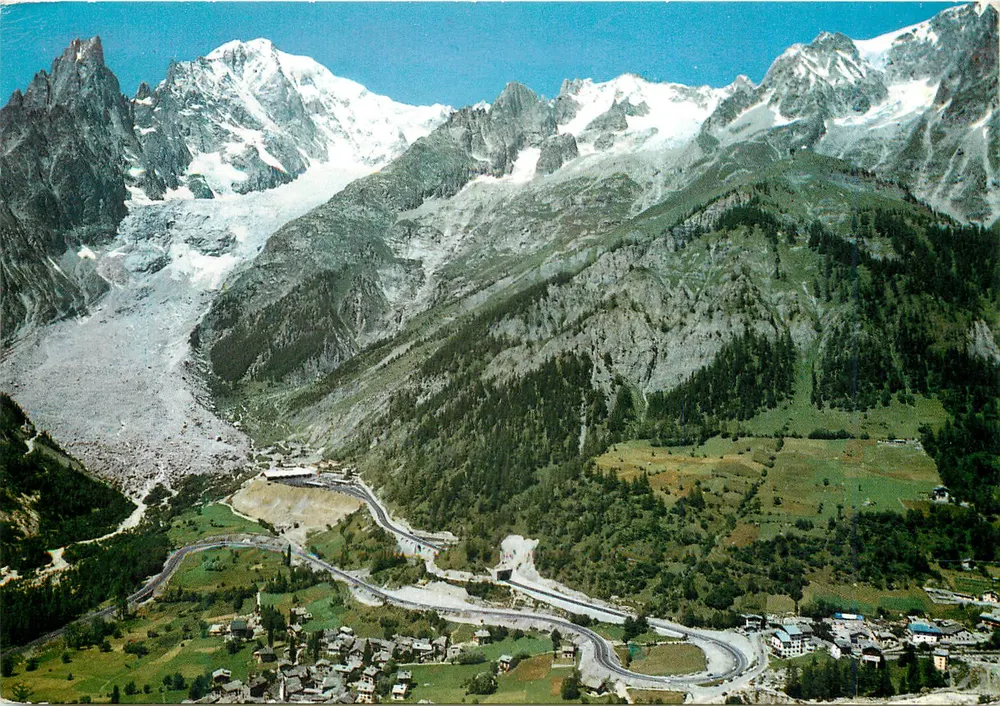 Courmayeur — panorama des montagnes et glacier — éditeur Casa del Ricordo, n° 1224 - Recto