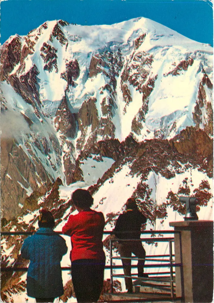 Courmayeur — Ansicht des Mont-Blanc-Massivs von der Pointe Helbronner — Verlag Casali, n°97 - Vorderseite