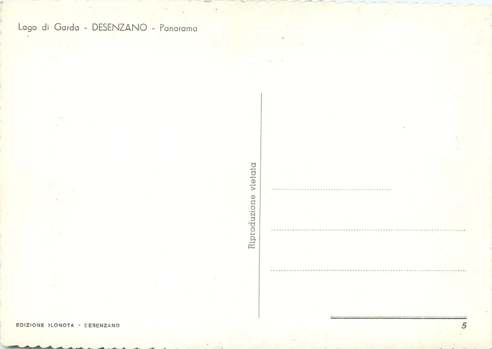 Lago di Garda - DESENZANO - Panorama — Edição Ilonota, n°5 - Verso