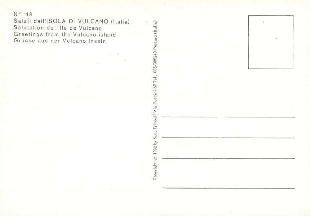 Ilha de Vulcano — vista panorâmica — Soc. Trimboli Puccini, n° 48 - Verso