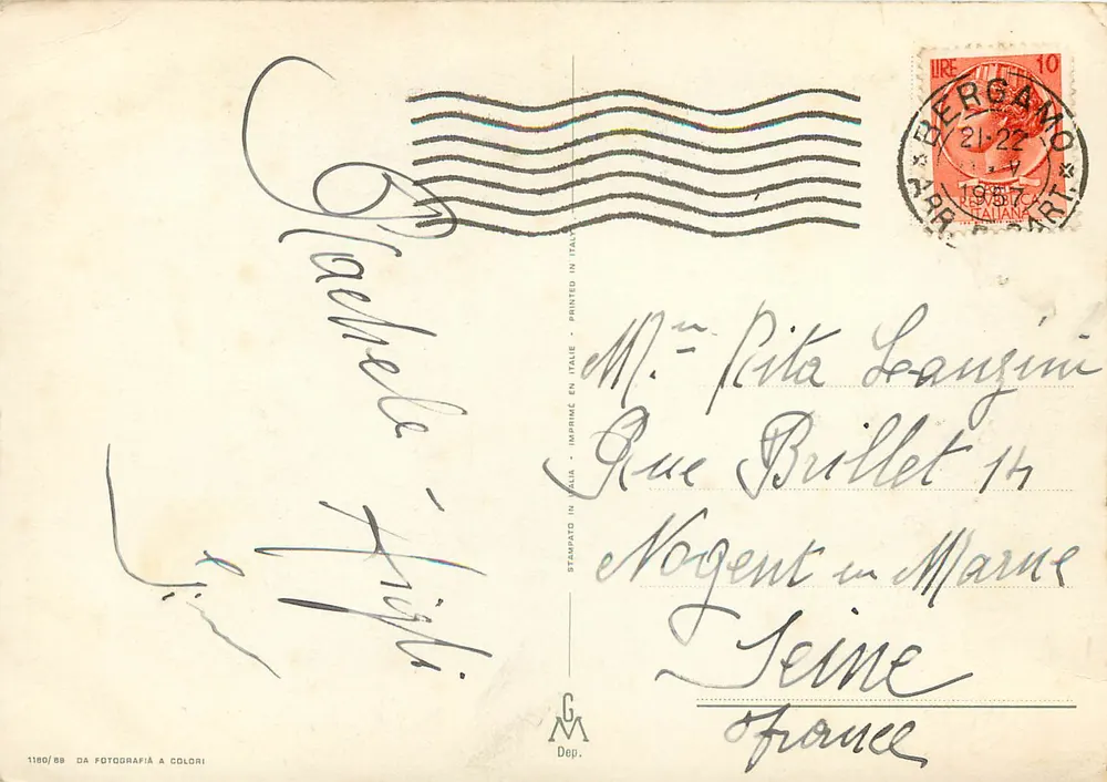 Lilas — carta postal colorida — editor G.M. n°1180/88 - Verso