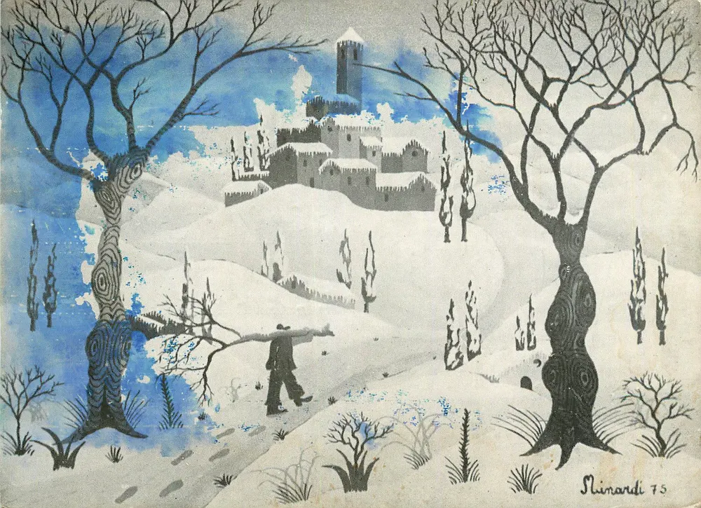 Winterlandschaft mit Schloss — Werk von Giancarlo Minardi — Verlag Verbelocco Inc. - Vorderseite