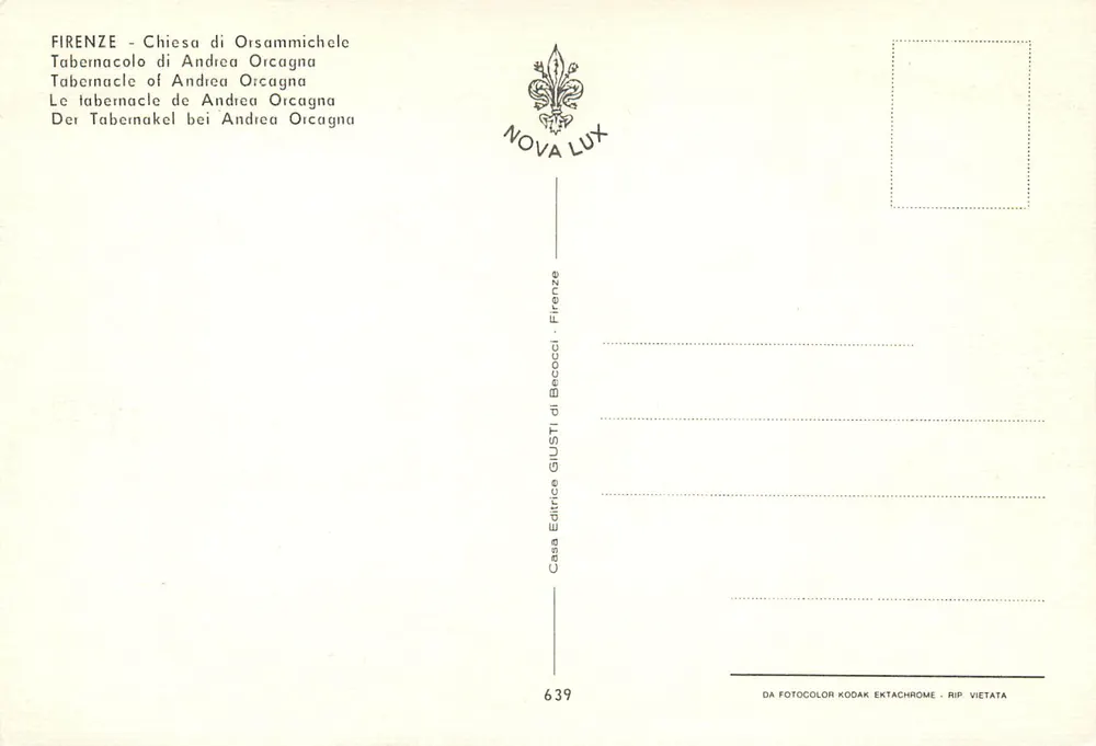 Tabernakulum Andrea Orcagna — Katedra Santa Maria del Fiore — Wydawca NOVA LUX, nr 639 - Rewers