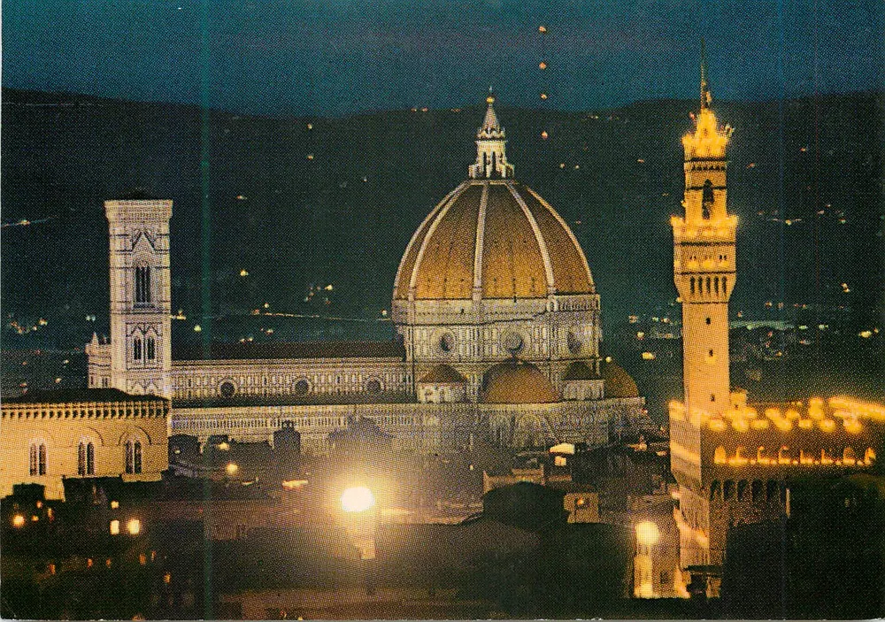 Florence — panorama nocna — Casa Editrice Gusti, nr 674 - Awers