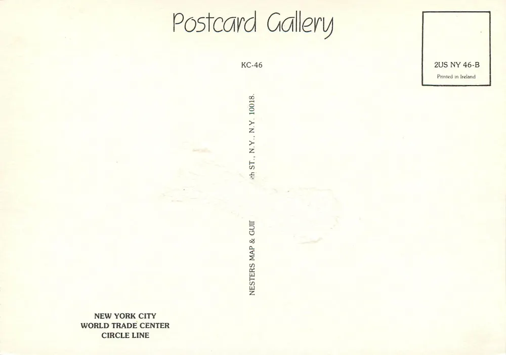 New York City — Zwillingstürme — Postcard Gallery KC-46 - Rückseite