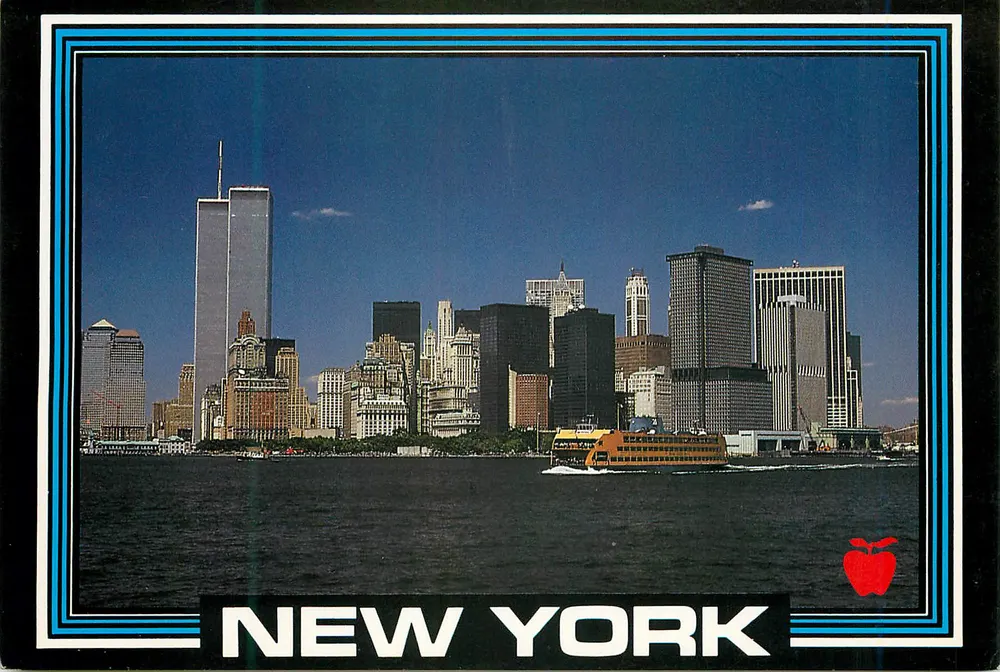 New York — Ansicht von Lower Manhattan mit dem Staten Island Ferry — Apple Prints - Vorderseite