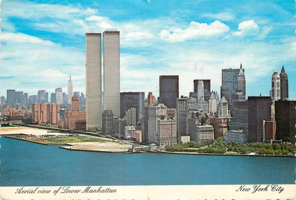 Luftbild von Lower Manhattan — World Trade Center — Dexter Press C-125 - Vorderseite