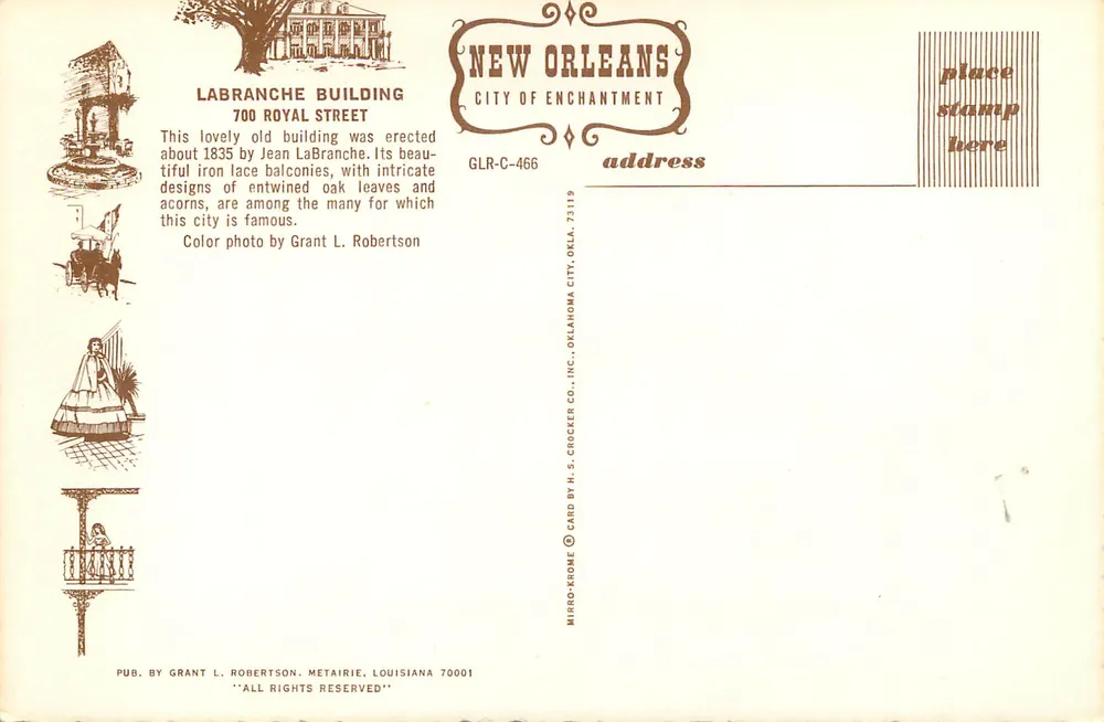 Budynek Labranche — 700 Royal Street — New Orleans City of Enchantment, GLR-C-466 - Rewers