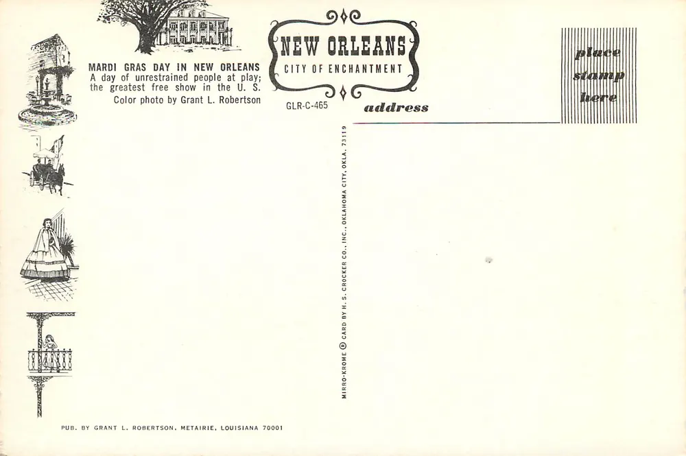 Mardi Gras Tag in New Orleans — Stadt der Verzauberung — GLR-C-465 - Rückseite