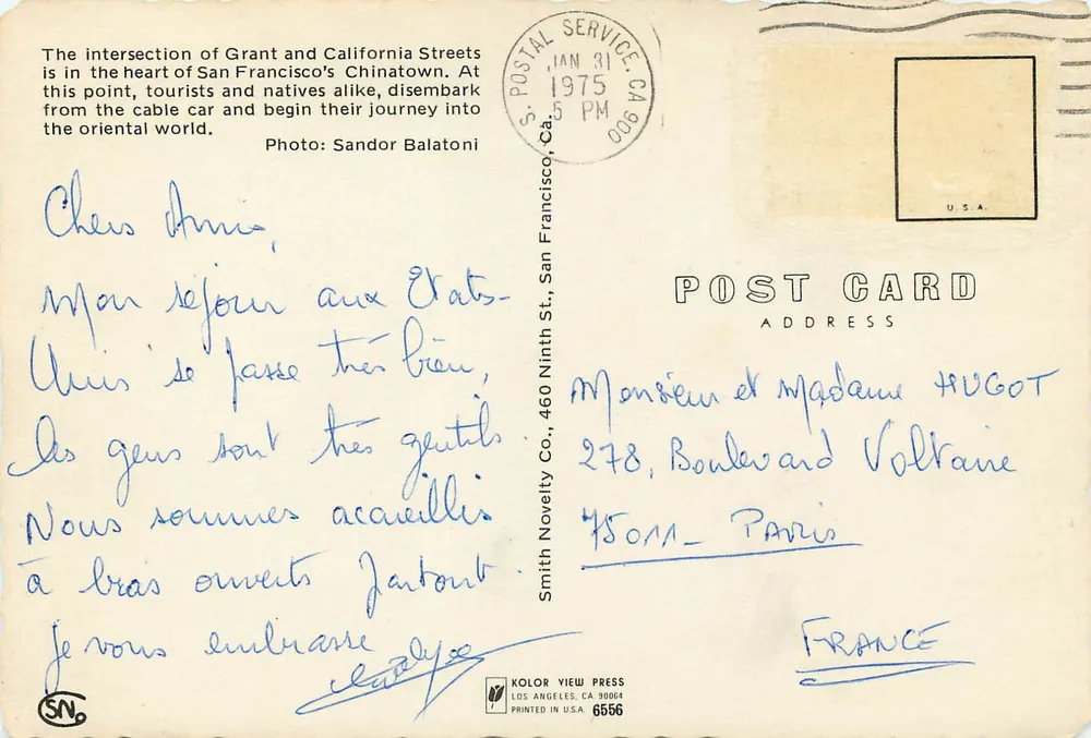 Chinatown — San Francisco — Smith Novelty Co. & Kolor View Press - Verso