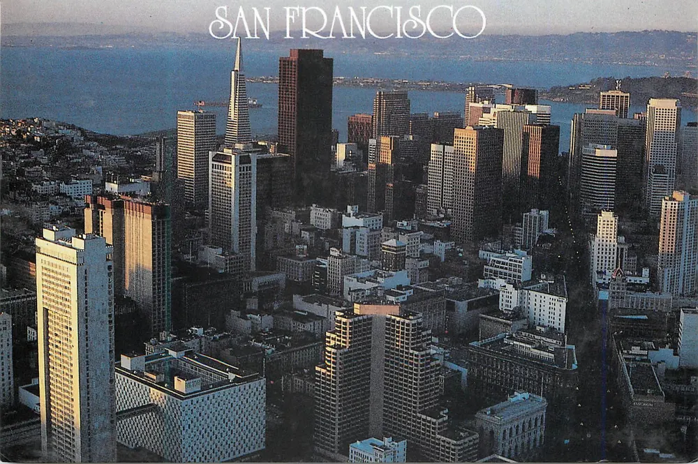 San Francisco — Luftbild des Stadtzentrums — Smith Novelty Co., E-44 - Vorderseite