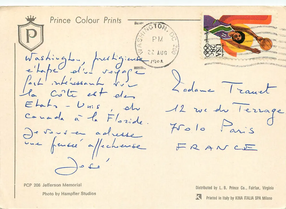 Memorial de Jefferson — Washington, DC — Prince Colour Prints, PCP 206 - Verso