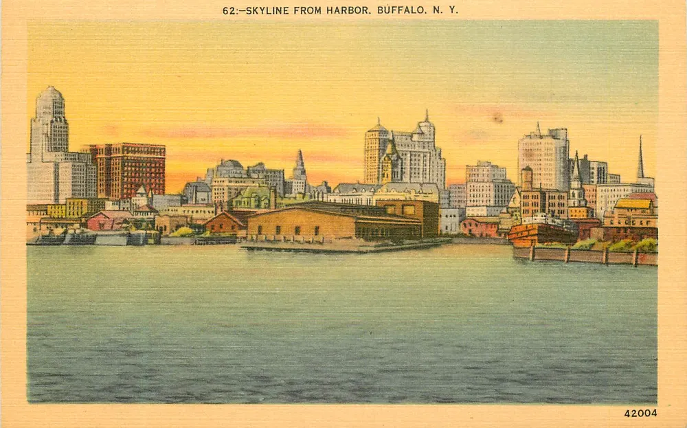 Skyline from Harbor. Buffalo, N. Y. — série 62, n° 42004 - Frente