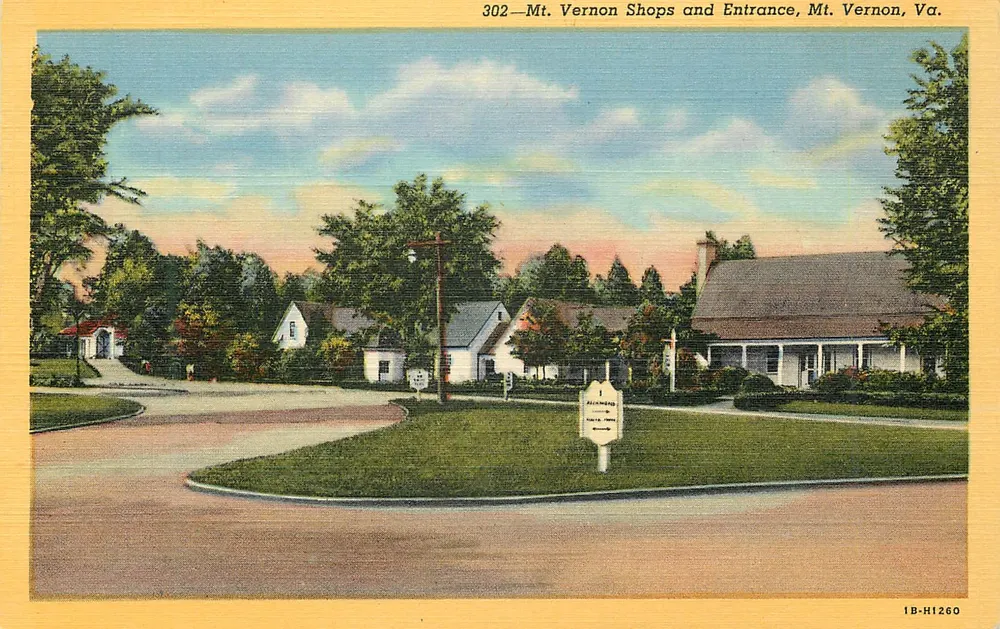 Mt. Vernon Shops and Entrance — Mt. Vernon, Va. — B.S. Reynolds Co. n° 302 - Recto