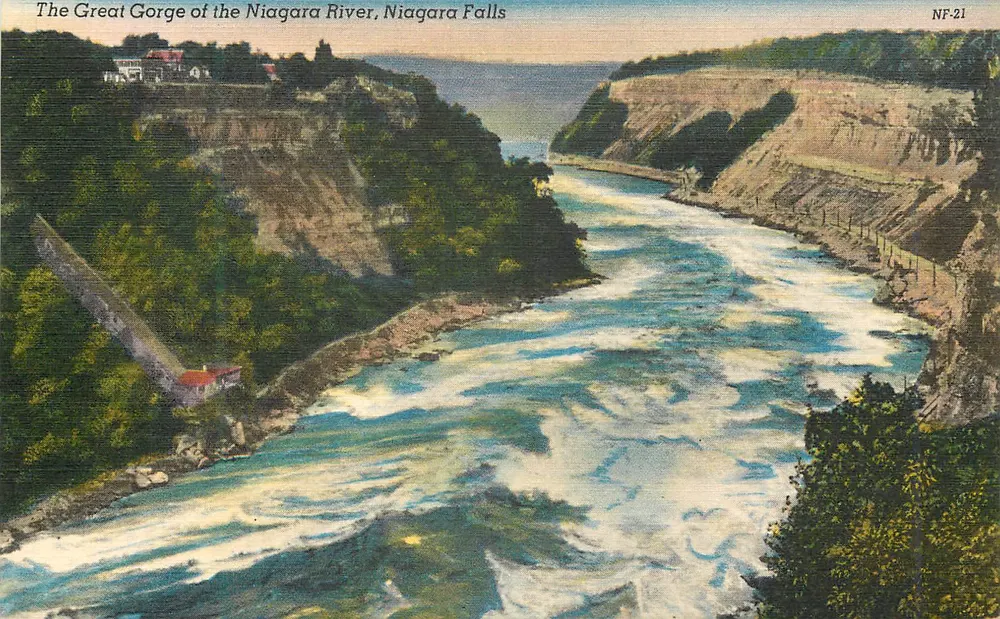 Die große Schlucht des Niagara-Flusses, Niagara Falls — Verlag D. BROMSLEY, Boston, Nr. NF-21 - Vorderseite