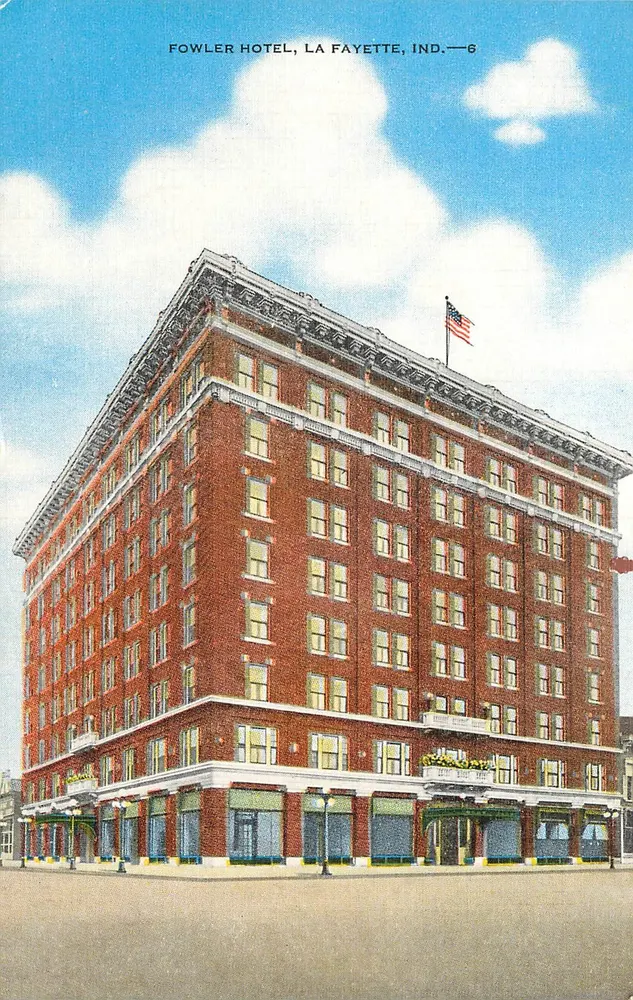 Fowler Hotel, La Fayette, Ind. — éditeur E.C. Kropco, Milwaukee, Wis. - Recto