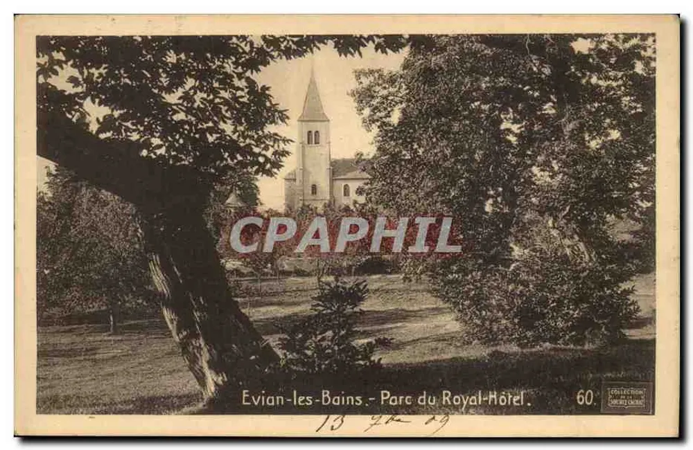 Evian-les-Bains - Parque do Hotel Royal — Editor: Coleção do Reino, n° 60 - Frente