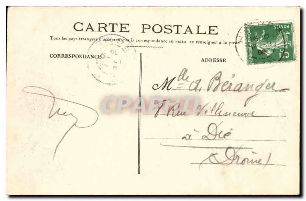 Hyères — Igreja Anglicana — Edição especial "Aux Dames de France" - Verso