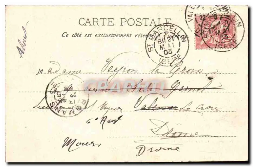 O Ponte de Iseron — Dauphiné — Papeterie des Alpes Eug. Robert, Grenoble - Verso