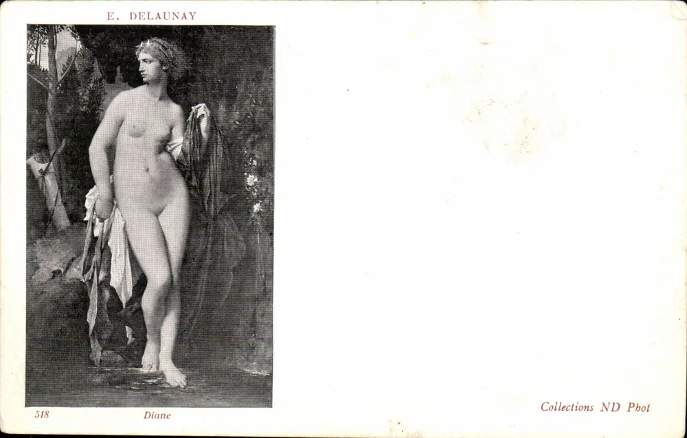 Diane — estátua nua por E. Delaunay — Collections ND Phot, n° 518 - Frente